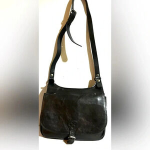Patricia Nash black leather crossbody handbag